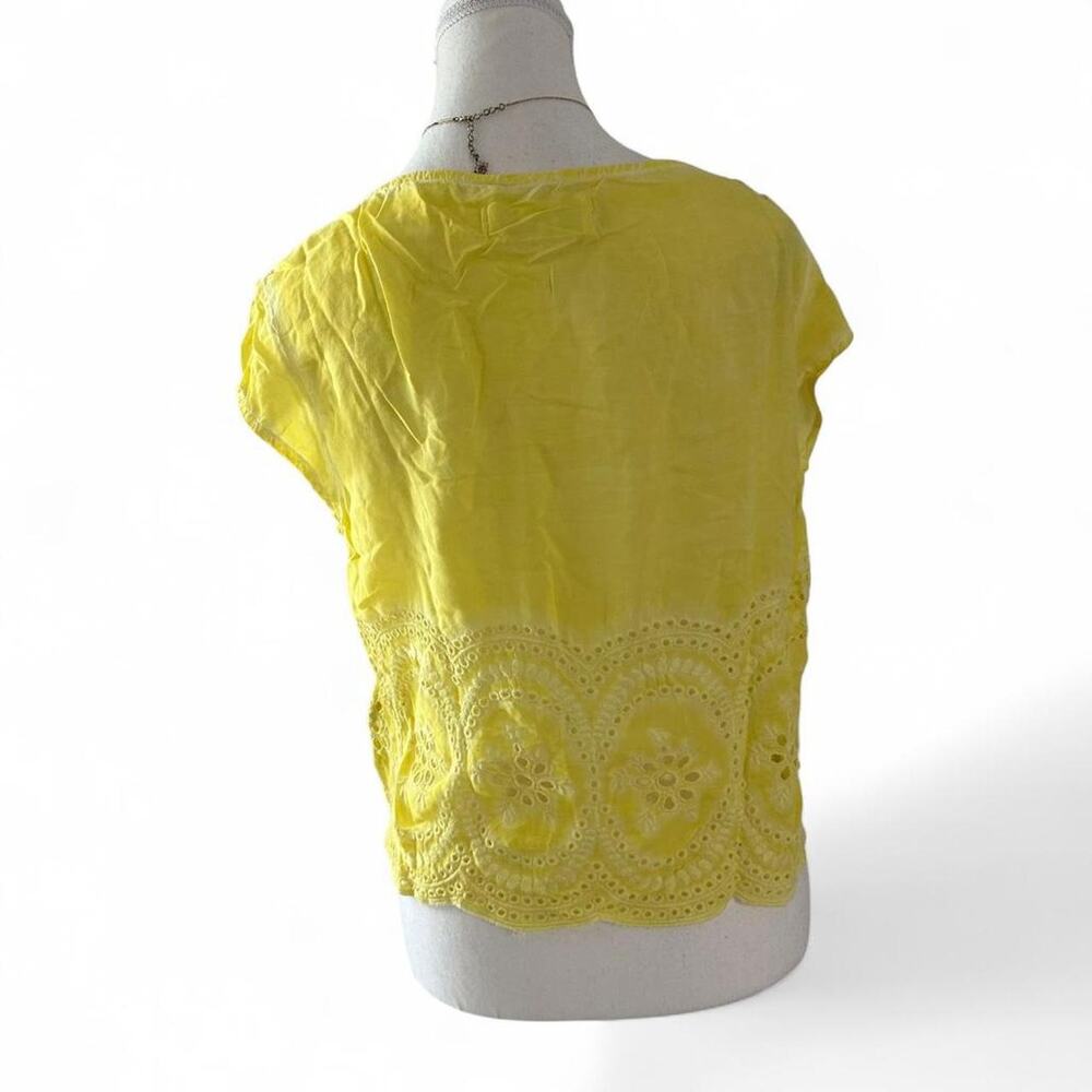 Abercrombie & Fitch Women’s Yellow Blouse Boho Casual Vibes Short Sleeve Size M - Picture 2 of 5